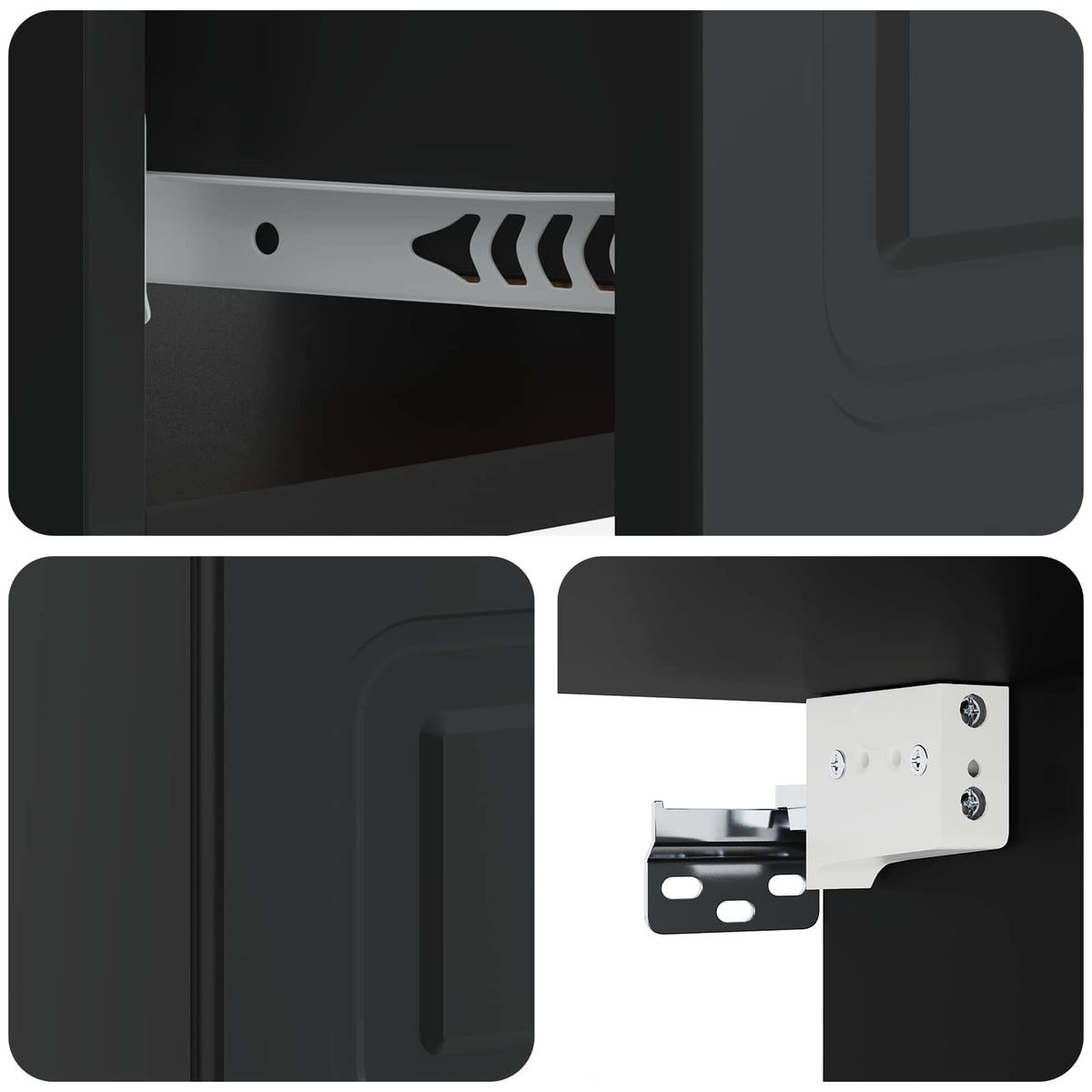Wandmontierter Nachttisch 2 Stk. Schwarz 49 x 34,5 x 20 cm