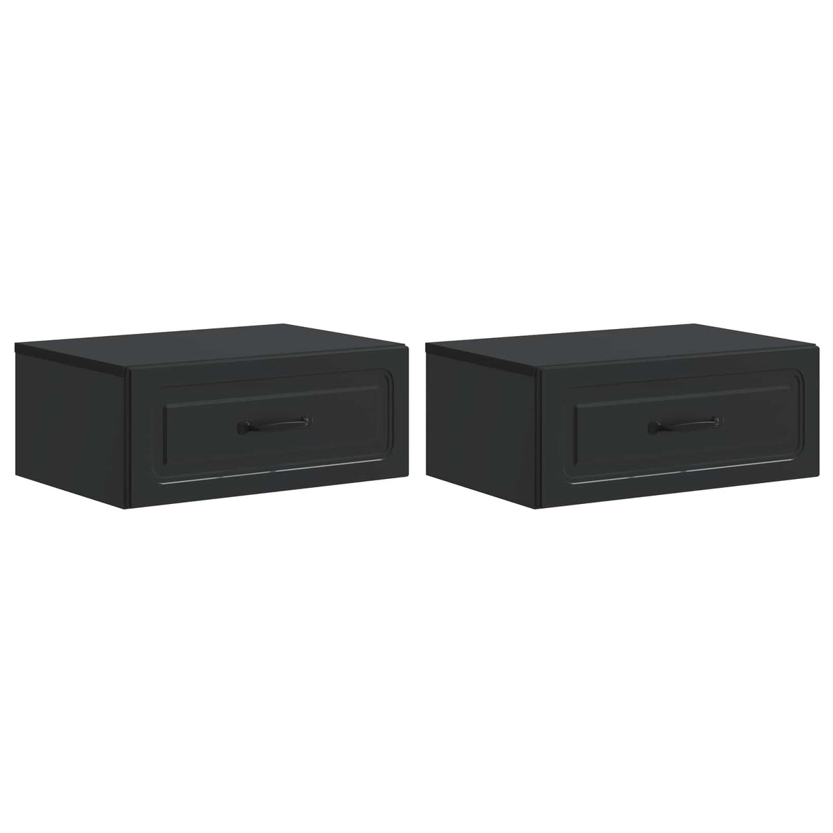 Wandmontierter Nachttisch 2 Stk. Schwarz 49 x 34,5 x 20 cm