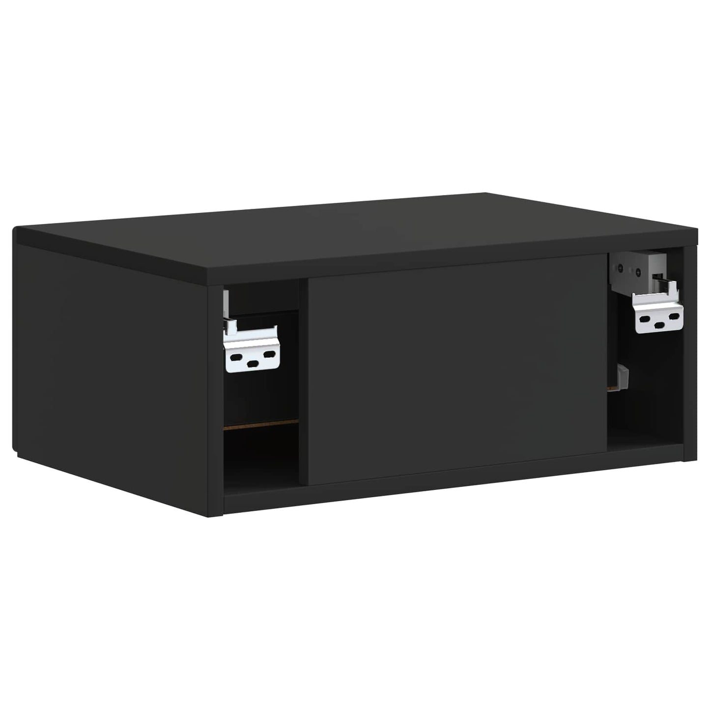 Wandmontierter Nachttisch 2 Stk. Schwarz 49 x 34,5 x 20 cm