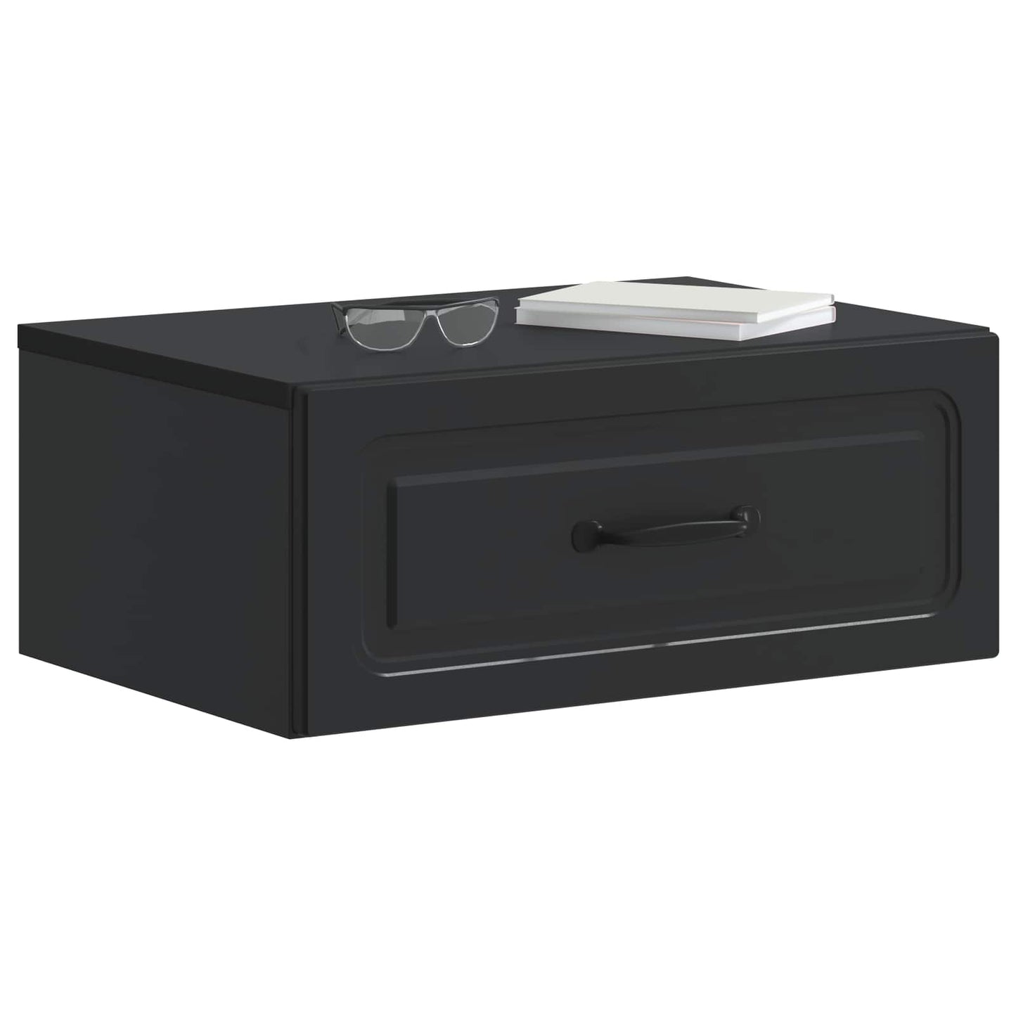 Wandmontierter Nachttisch 2 Stk. Schwarz 49 x 34,5 x 20 cm