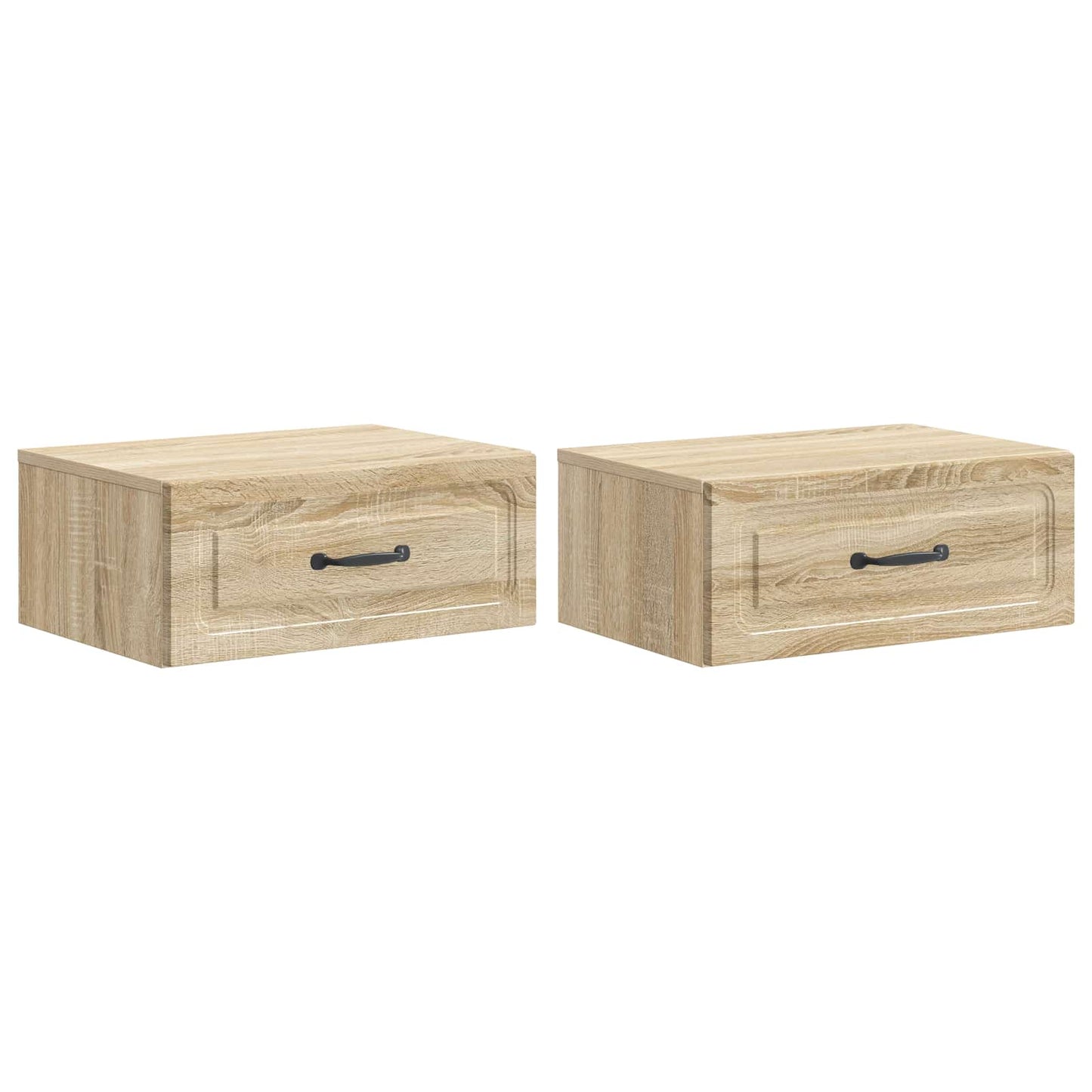 Wandmontierter Nachttisch 2 Stk. Sonoma-Eiche 49 x 34,5 x 20 cm