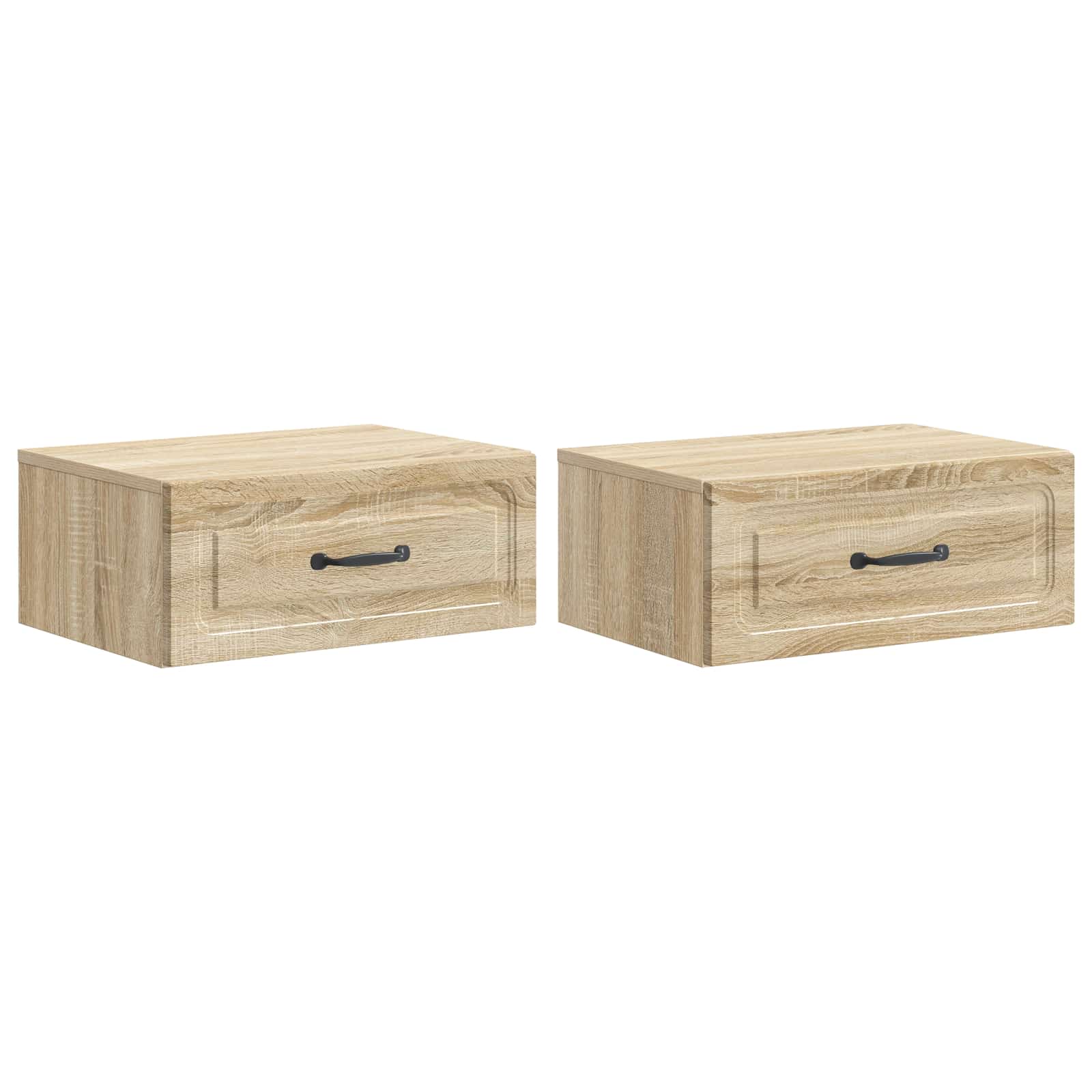 Wandmontierter Nachttisch 2 Stk. Sonoma-Eiche 49 x 34,5 x 20 cm
