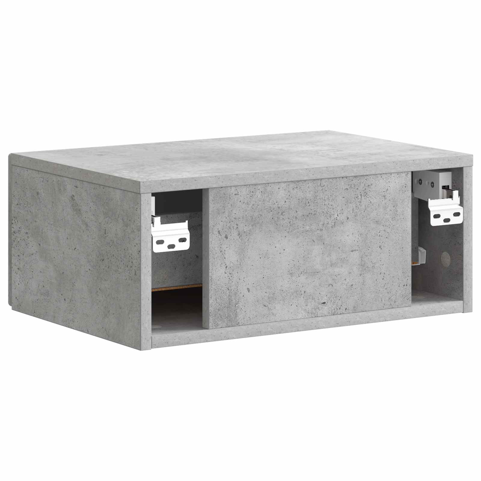 Wandmontierter Nachttisch 2 Stk. Betongrau 49 x 34,5 x 20 cm