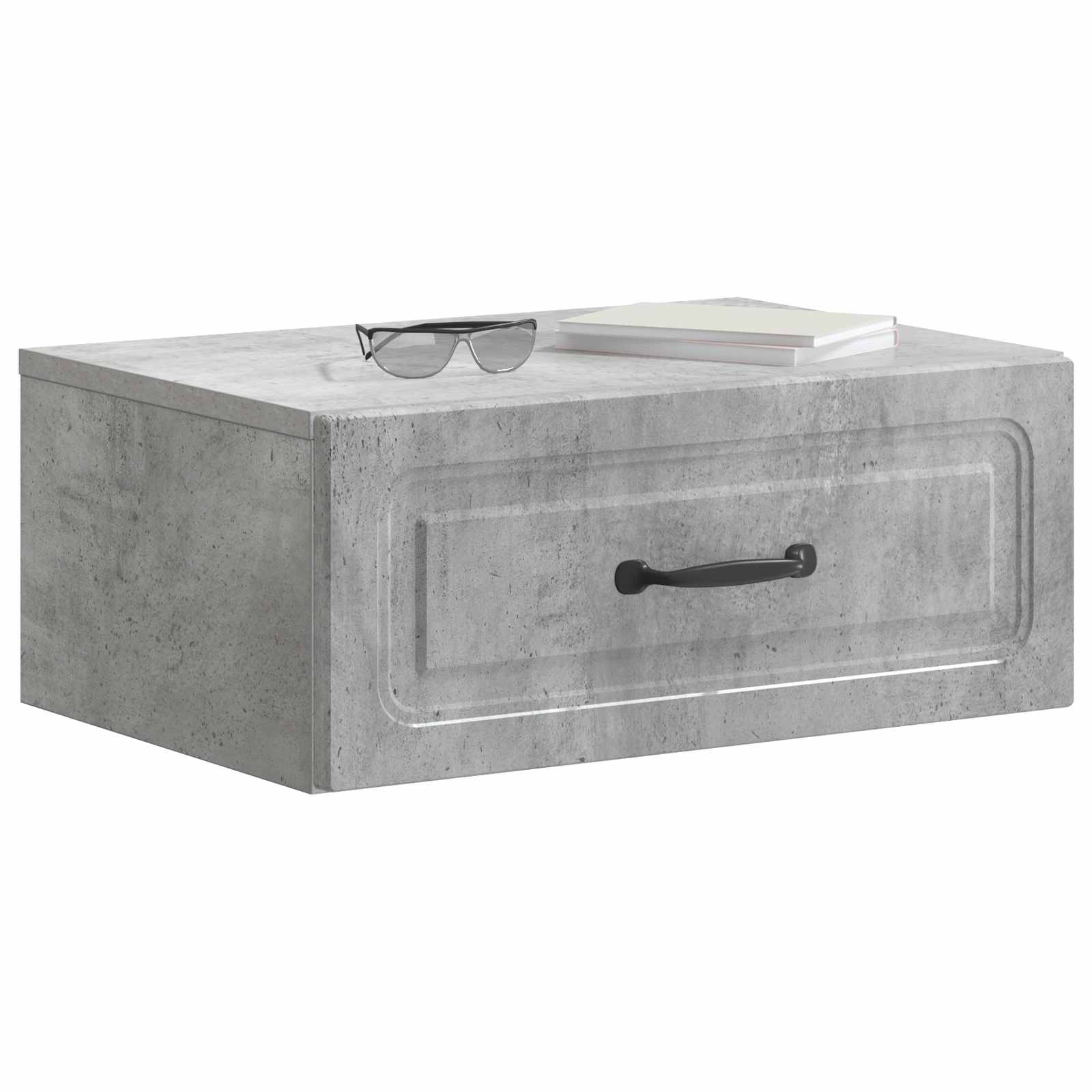 Wandmontierter Nachttisch 2 Stk. Betongrau 49 x 34,5 x 20 cm
