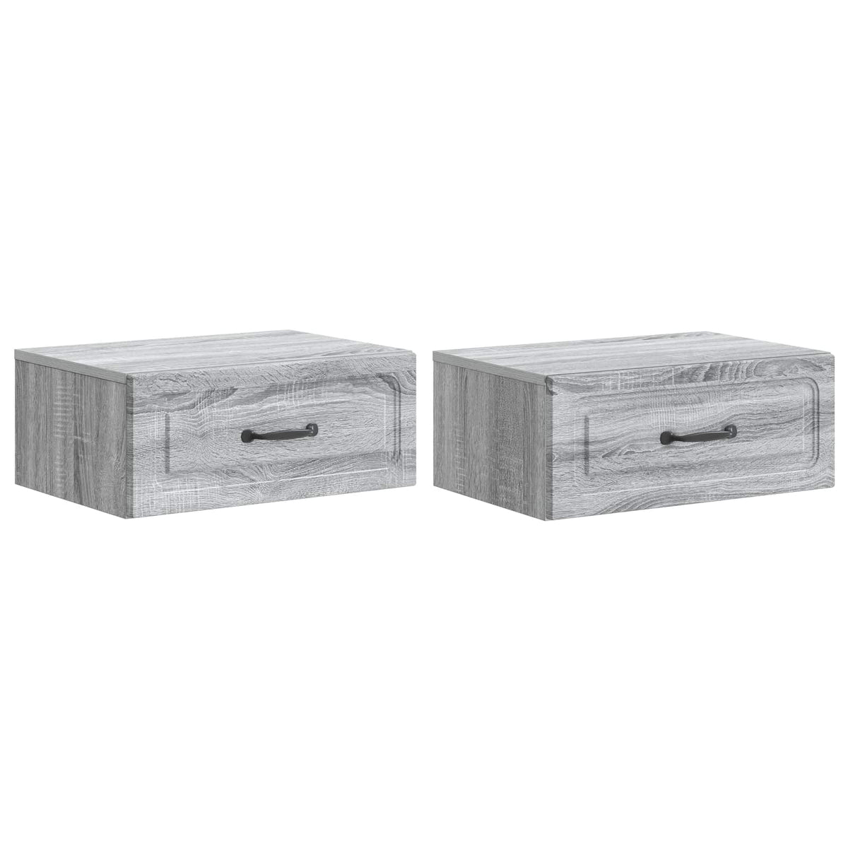Wandmontierter Nachttisch 2 Stk. Sonoma-Grau 49 x 34,5 x 20 cm