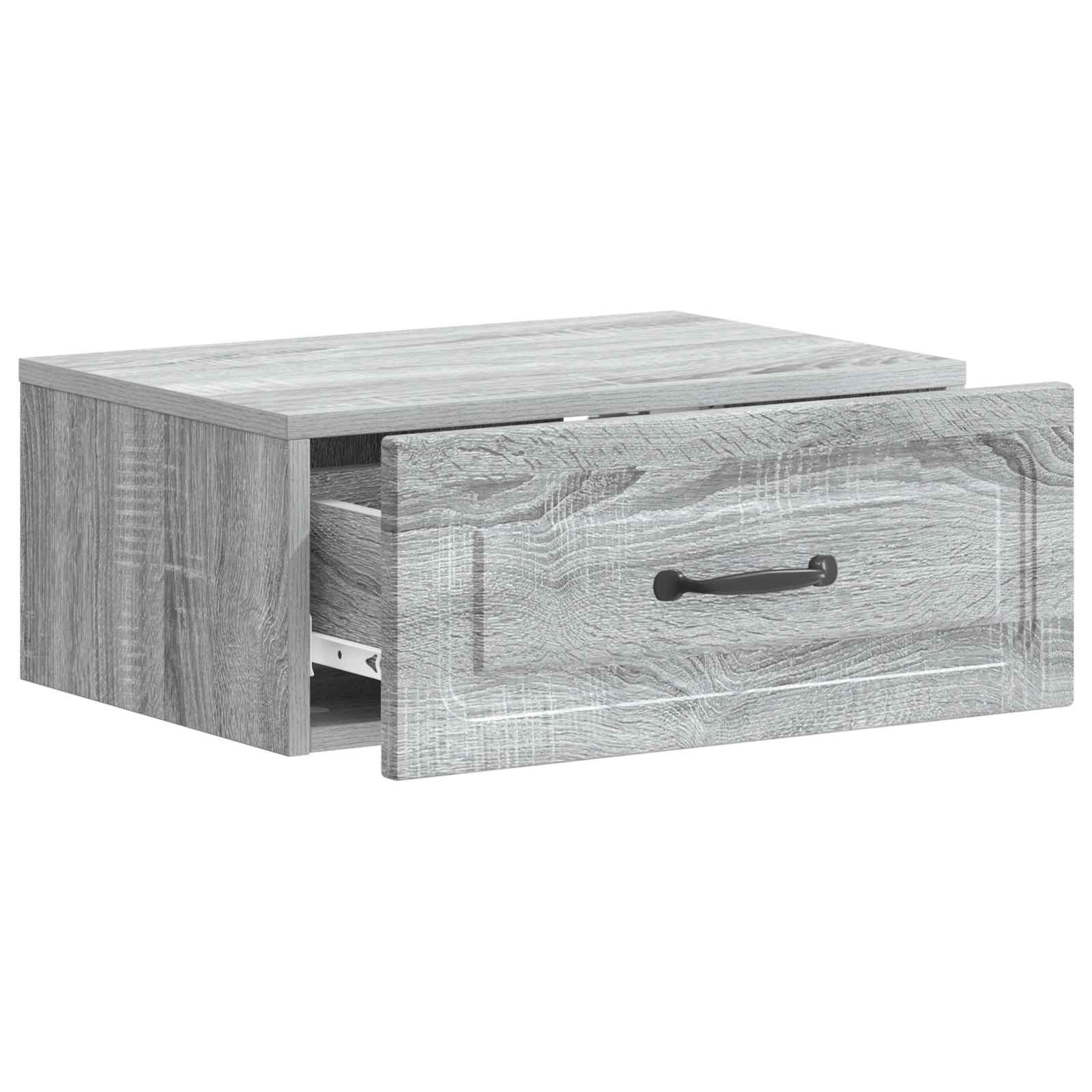 Wandmontierter Nachttisch 2 Stk. Sonoma-Grau 49 x 34,5 x 20 cm