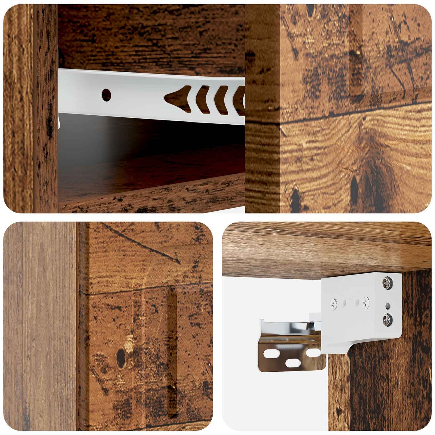 Wandmontierter Nachttisch 2 Stk. Altholz 49 x 34,5 x 20 cm