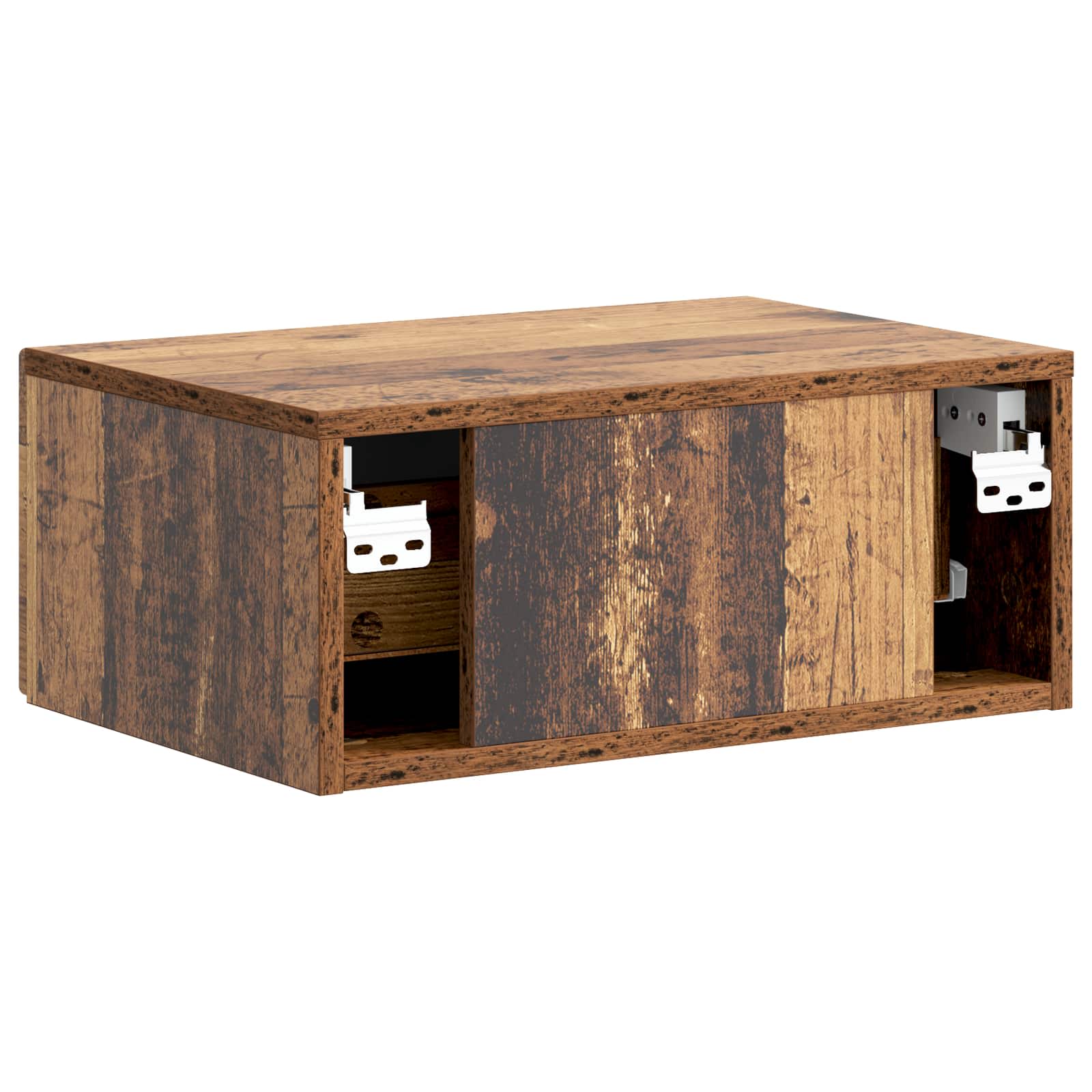 Wandmontierter Nachttisch 2 Stk. Altholz 49 x 34,5 x 20 cm