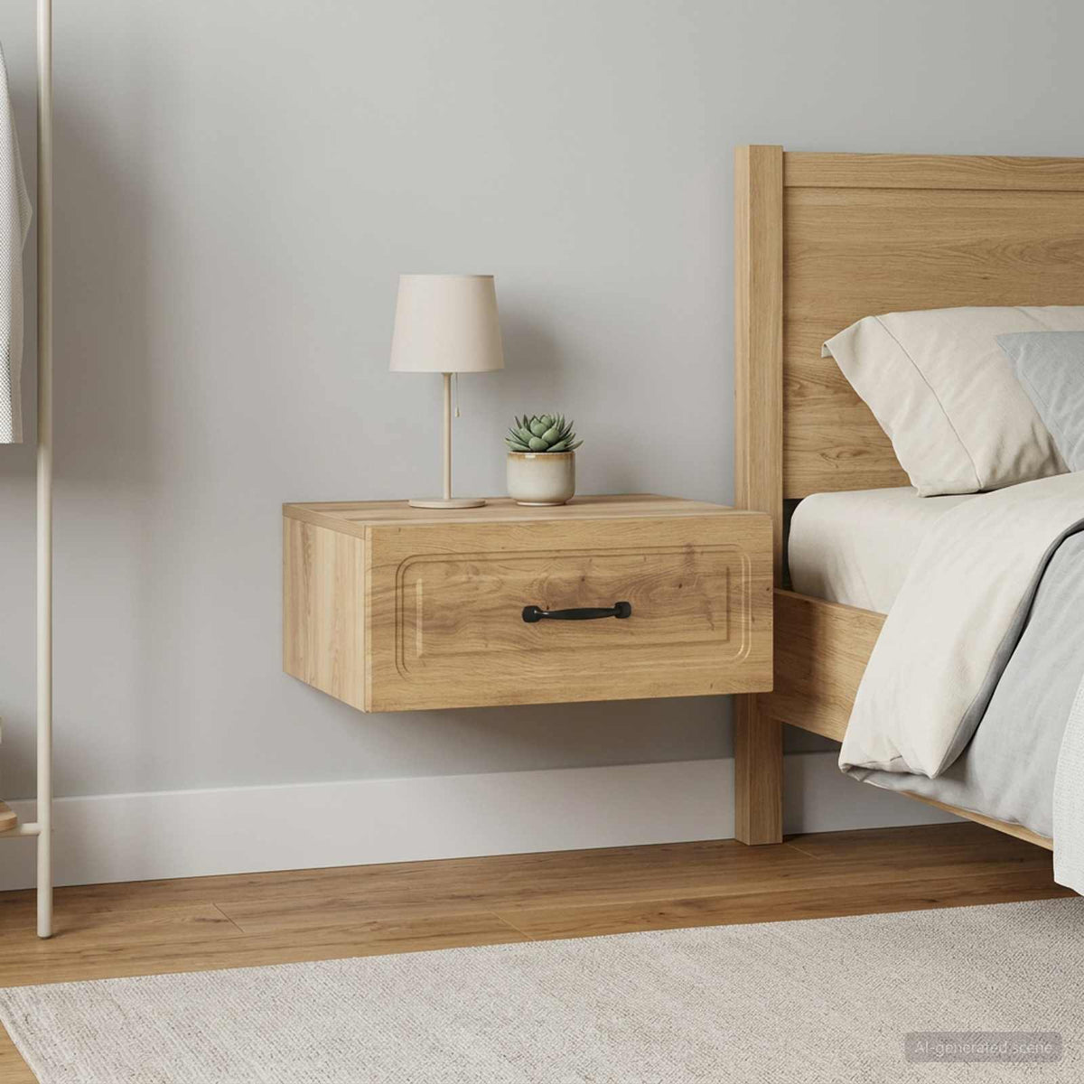 Wandmontierter Nachttisch 2 stk. Artisan-Eiche