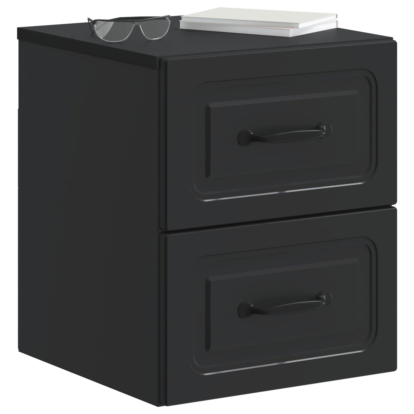 Wandmontierter Nachttisch 2 stk. Schwarz 34,5 x 33 x 40 cm