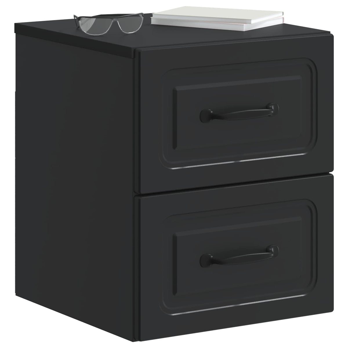 Wandmontierter Nachttisch 2 stk. Schwarz 34,5 x 33 x 40 cm