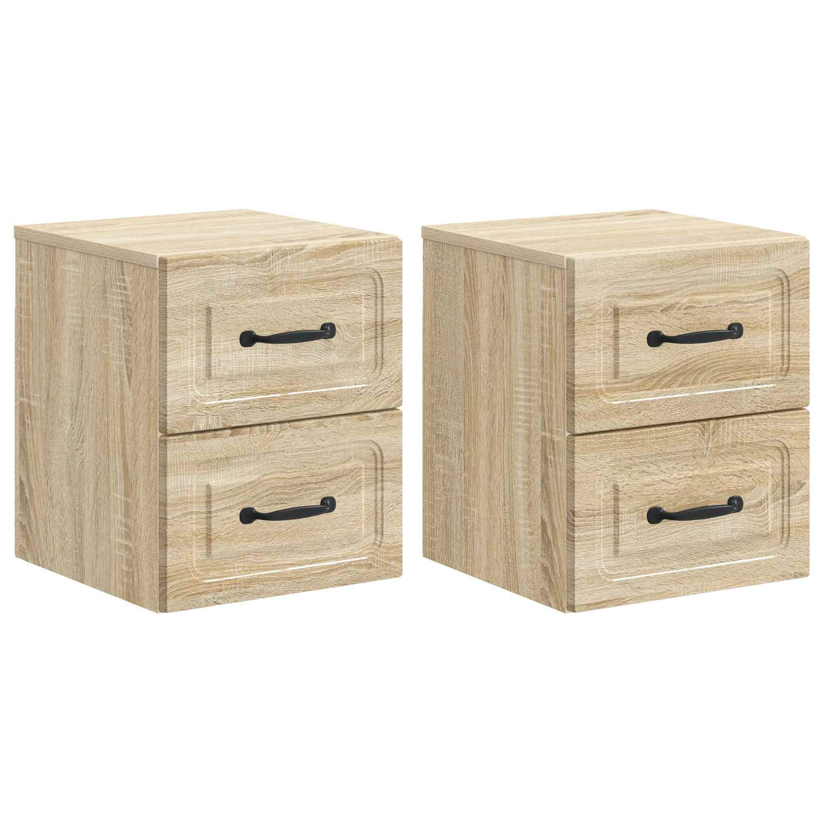 Wandmontierter Nachttisch 2 stk. Sonoma-Eiche 34,5 x 33 x 40 cm