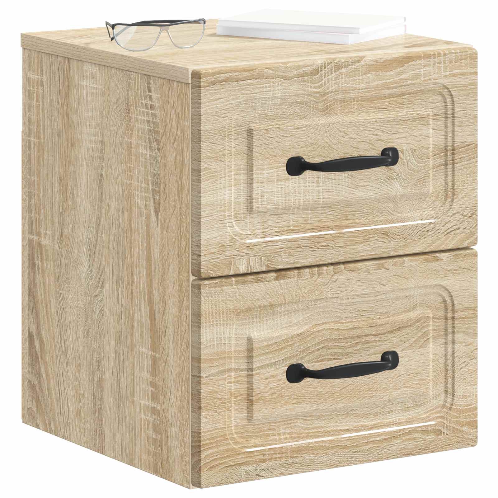 Wandmontierter Nachttisch 2 stk. Sonoma-Eiche 34,5 x 33 x 40 cm