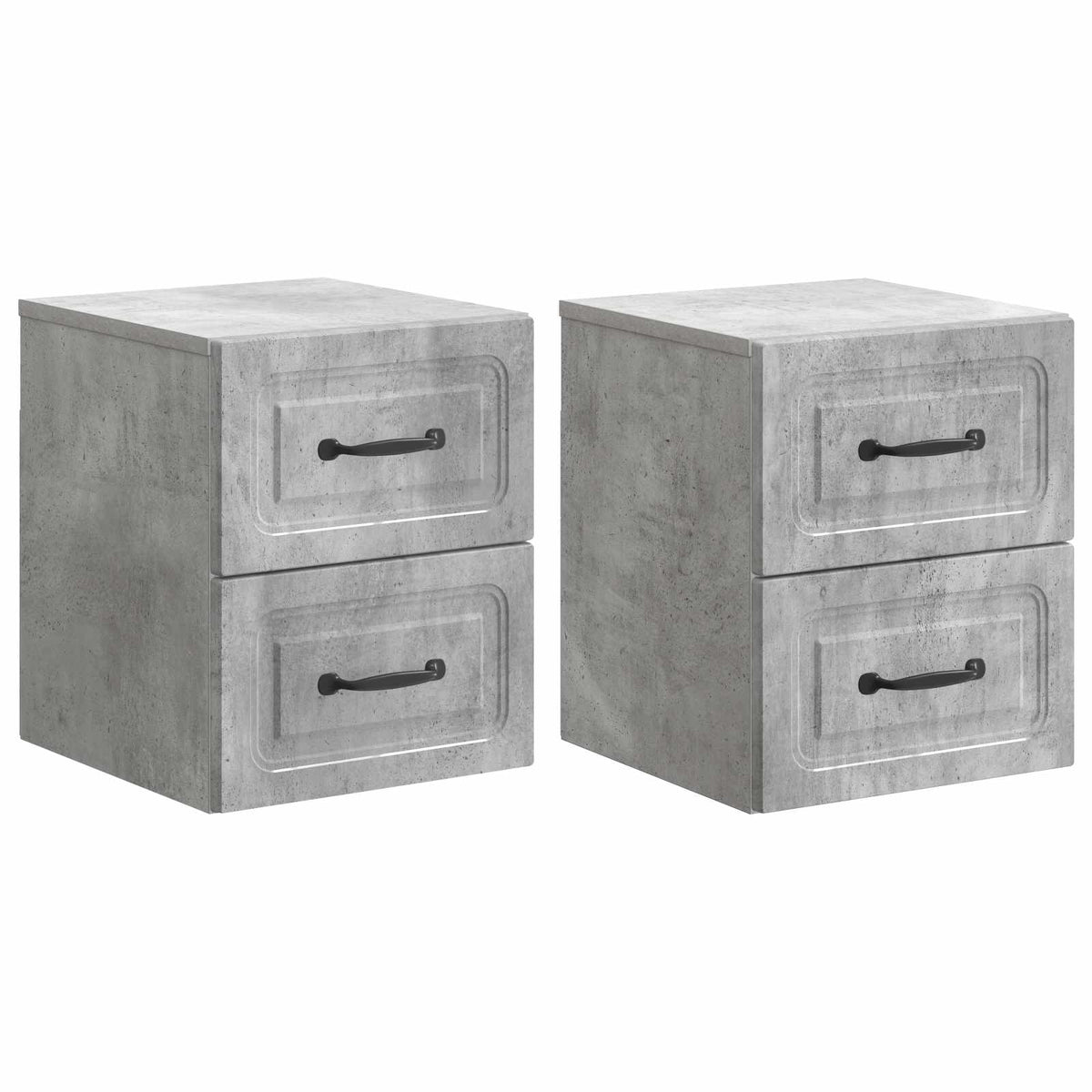 Wandmontierter Nachttisch 2 stk. Betongrau 34,5 x 33 x 40 cm