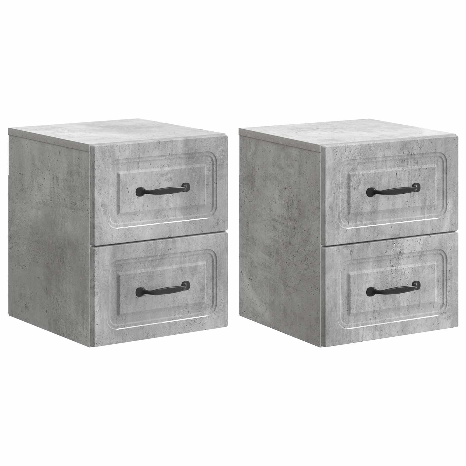 Wandmontierter Nachttisch 2 stk. Betongrau 34,5 x 33 x 40 cm