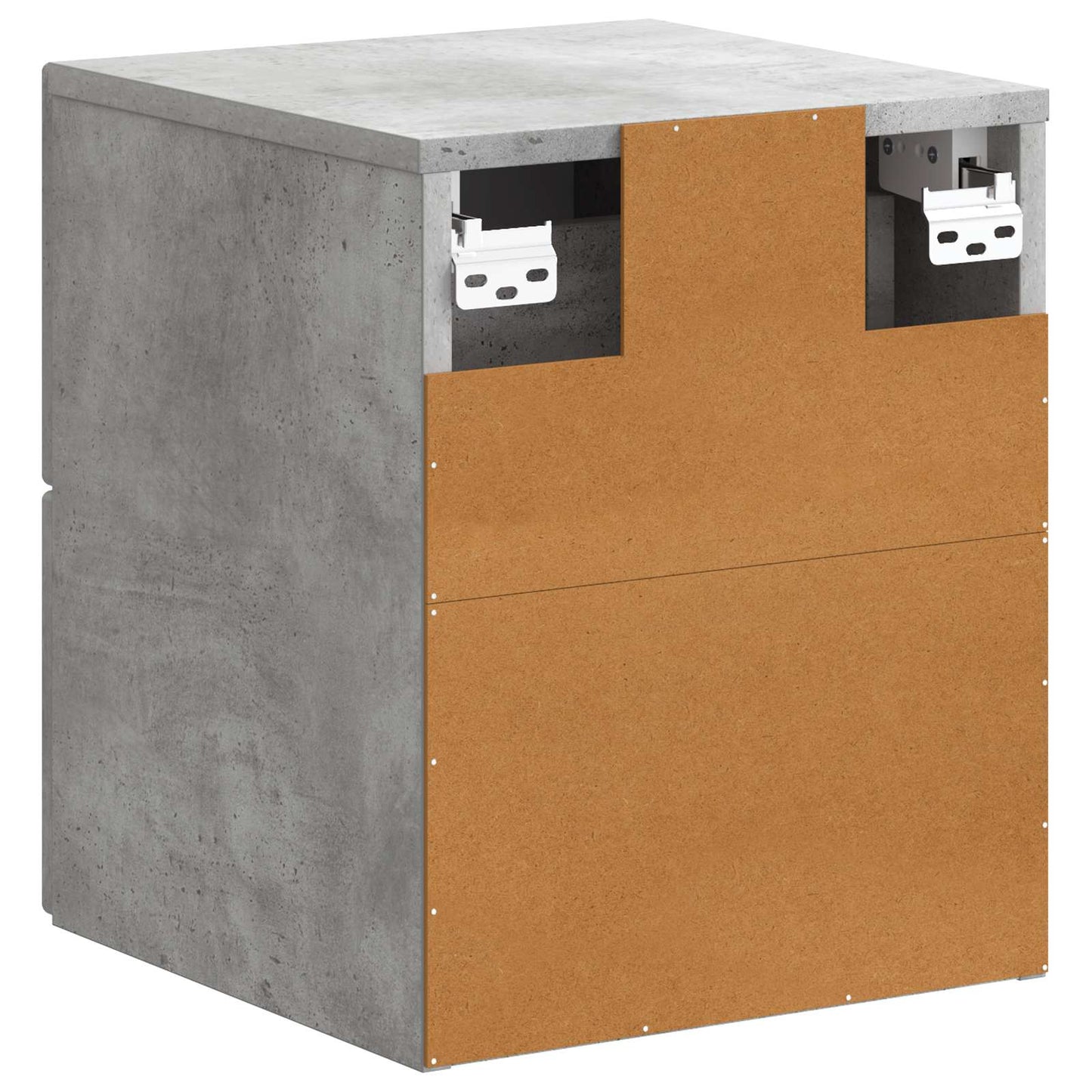 Wandmontierter Nachttisch 2 stk. Betongrau 34,5 x 33 x 40 cm