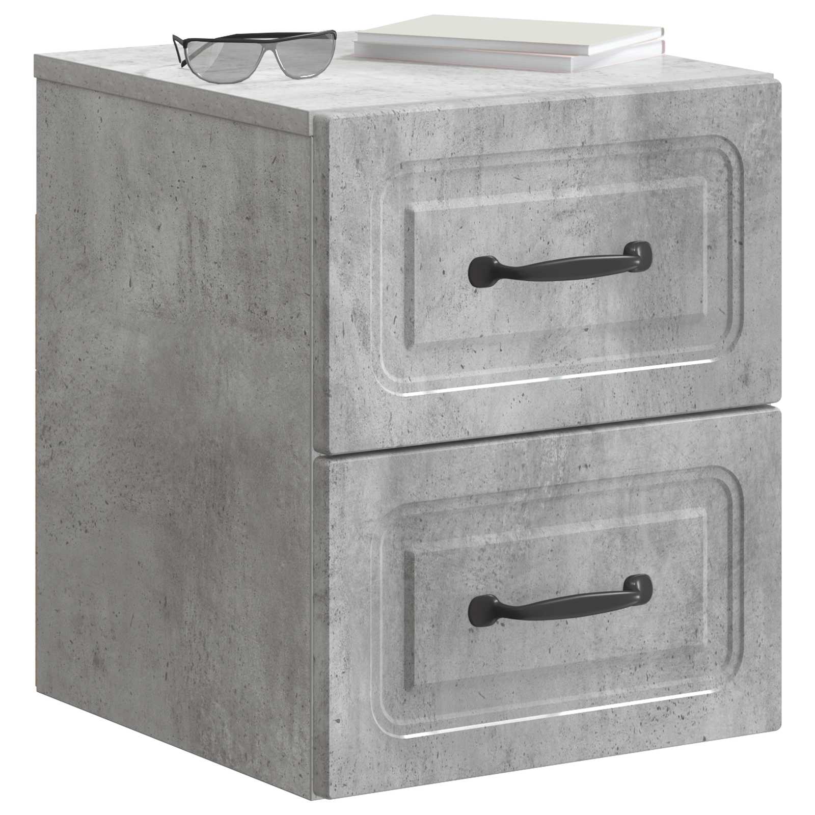 Wandmontierter Nachttisch 2 stk. Betongrau 34,5 x 33 x 40 cm