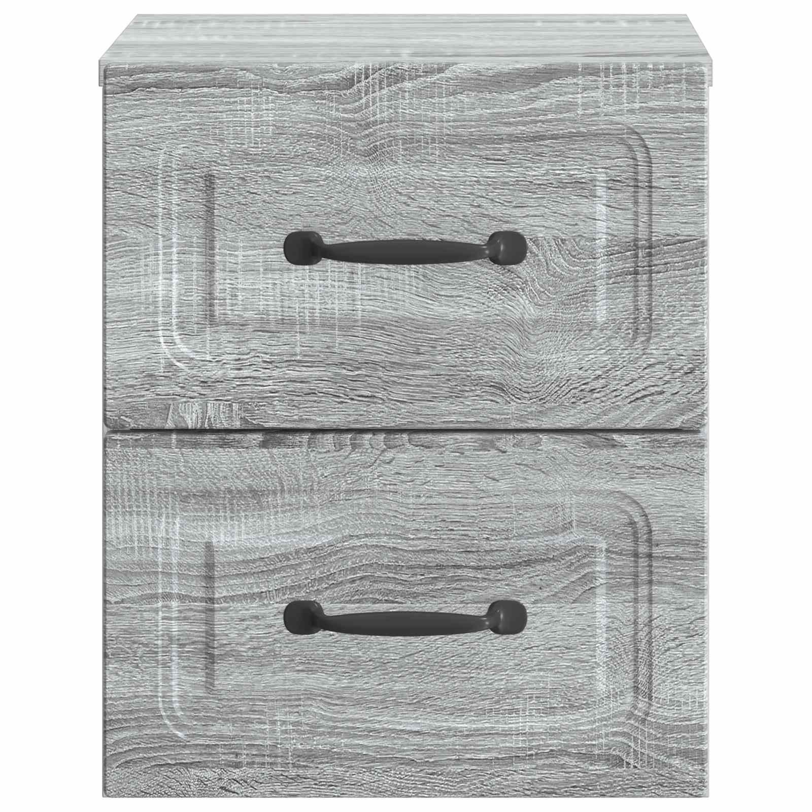 Wandmontierter Nachttisch 2 stk. Graues Sonoma