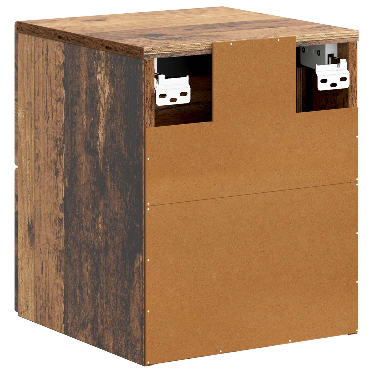 Wandmontierter Nachttisch 2 stk. Altholz 34,5 x 33 x 40 cm