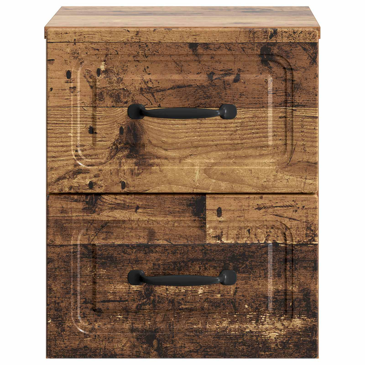 Wandmontierter Nachttisch 2 stk. Altholz 34,5 x 33 x 40 cm