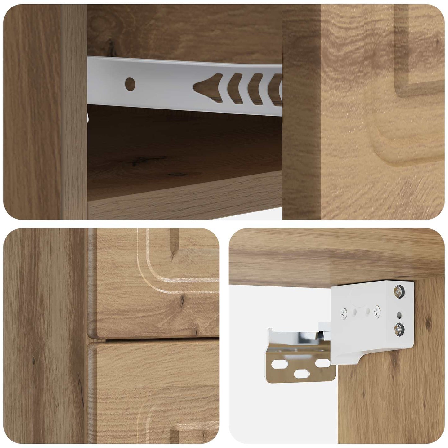 Wandmontierter Nachttisch 2 stk. Artisan-Eiche
