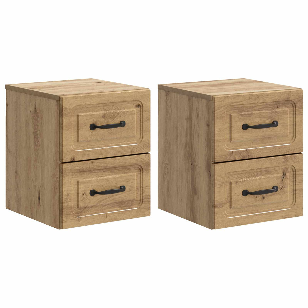 Wandmontierter Nachttisch 2 stk. Artisan-Eiche