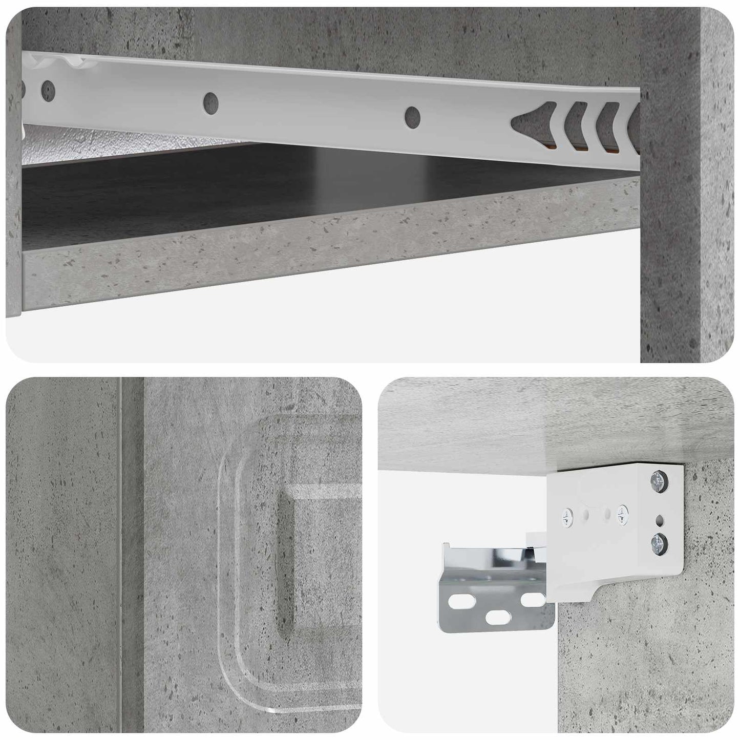 Wandmontierter Beistelltisch Betongrau 59 x 34,5 x 17 cm