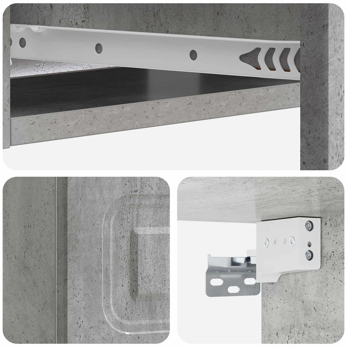 Wandmontierter Beistelltisch Betongrau 59 x 34,5 x 17 cm