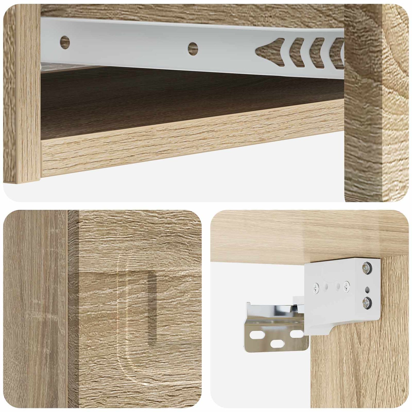 Wandmontierter Beistelltisch Sonoma-Eiche 87,5 x 34,5 x 17 cm