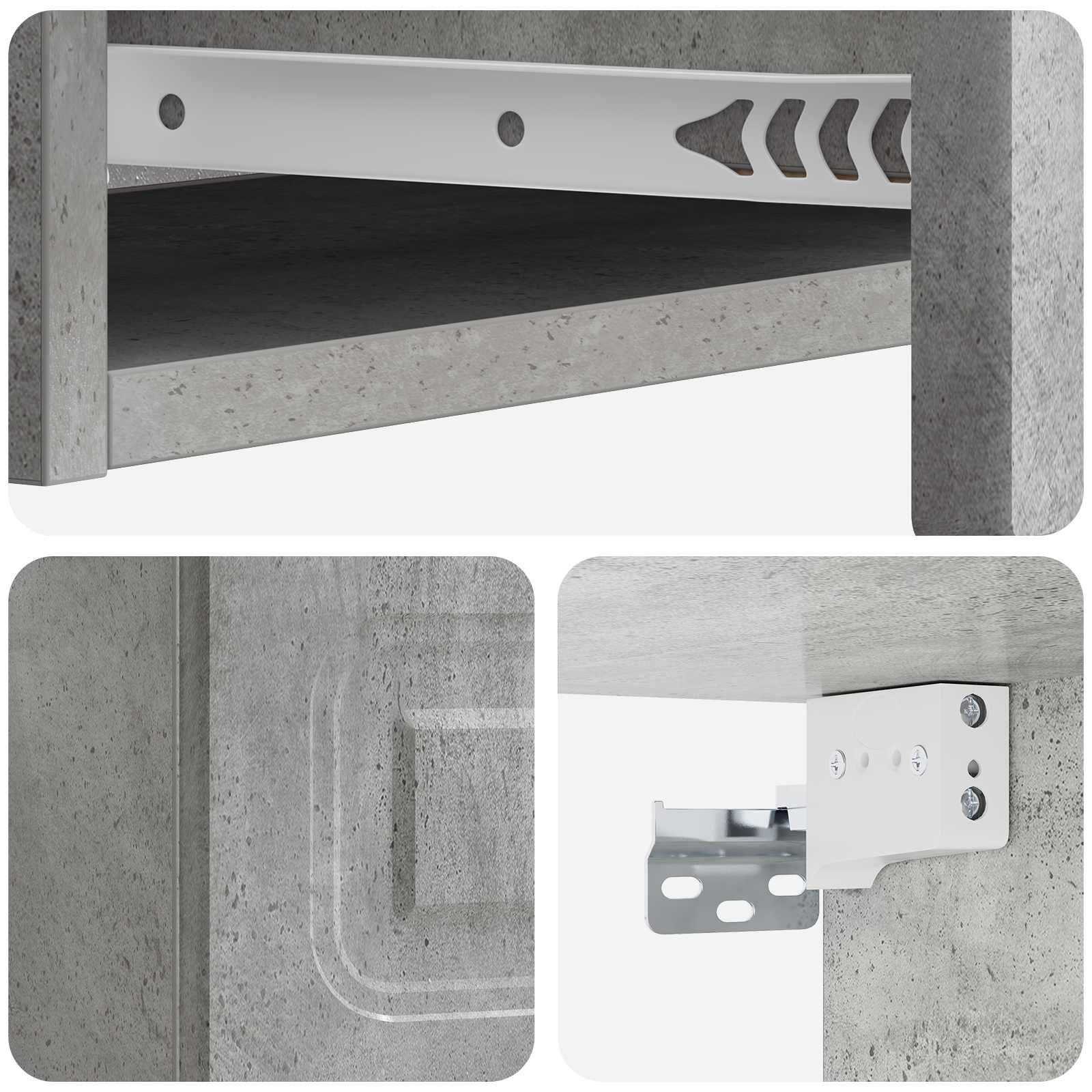 Wandmontierter Beistelltisch Betongrau 87,5 x 34,5 x 17 cm