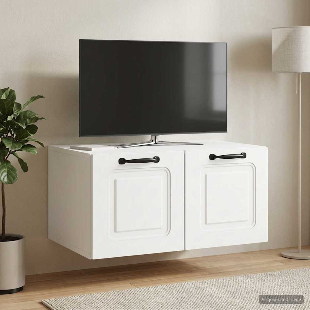 Wandmontierter TV-Schrank Weiß 59,5 x 41 x 30 cm Holzwerkstoff
