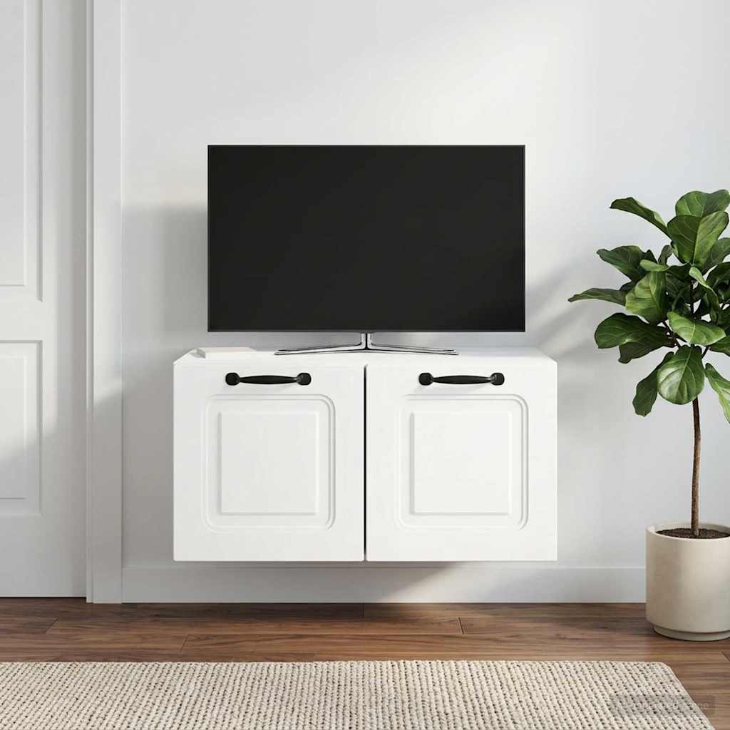 Wandmontierter TV-Schrank Weiß 59,5 x 41 x 30 cm Holzwerkstoff