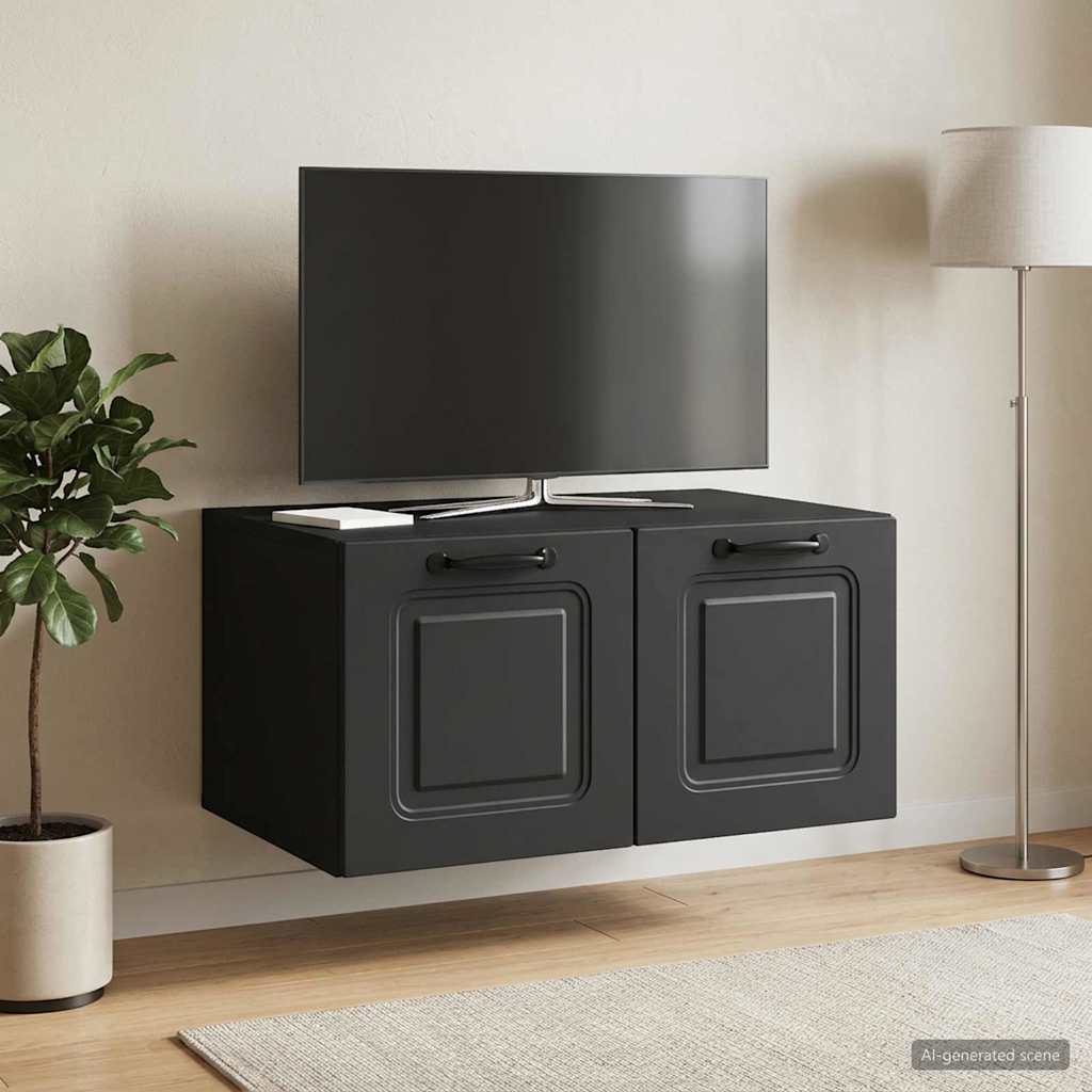 Wandmontierter TV-Schrank Schwarz 59,5 x 41 x 30 cm