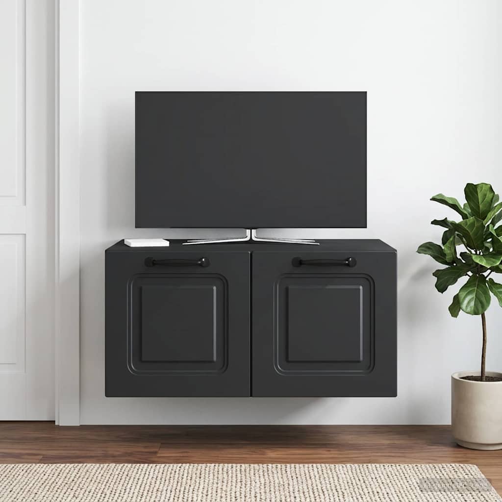 Wandmontierter TV-Schrank Schwarz 59,5 x 41 x 30 cm