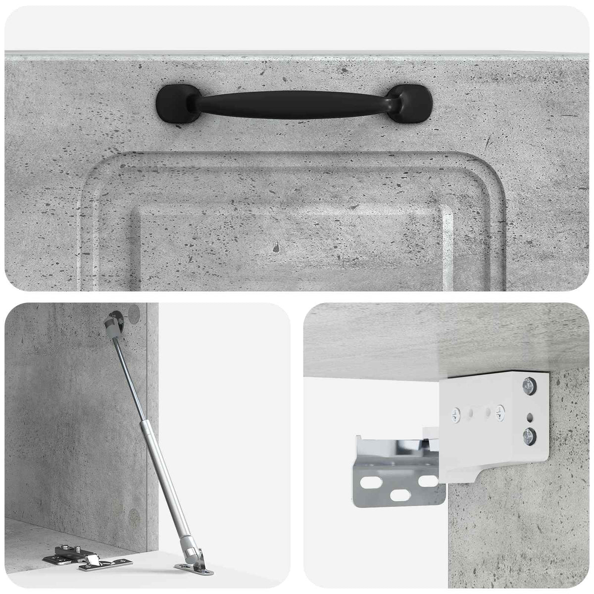 Wandmontierter TV-Schrank Betongrau 59,5 x 41 x 30 cm