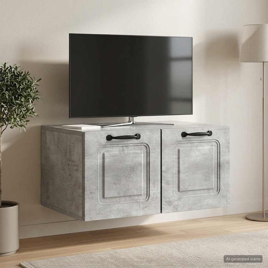 Wandmontierter TV-Schrank Betongrau 59,5 x 41 x 30 cm