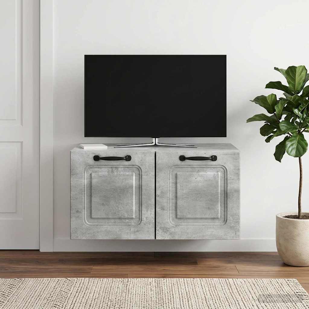 Wandmontierter TV-Schrank Betongrau 59,5 x 41 x 30 cm