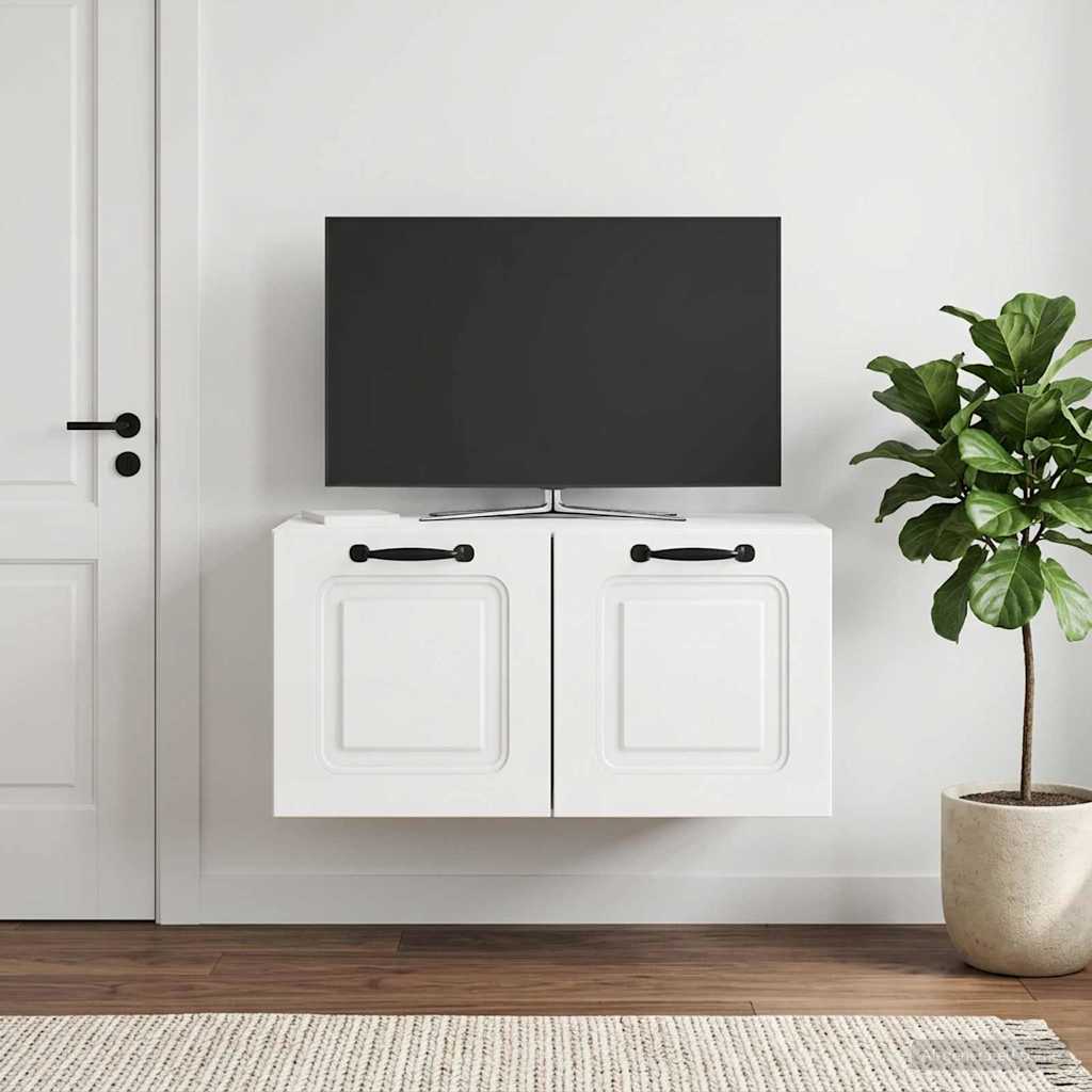 Wandmontierter TV-Schrank Hochglanz Weiß 59,5 x 41 x 30 cm