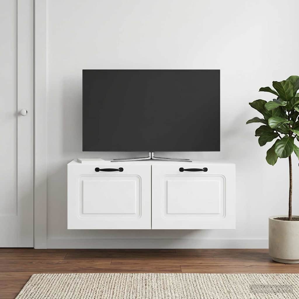 Wandmontierter TV-Schrank Weiß 78,5 x 41 x 30 cm Holzwerkstoff