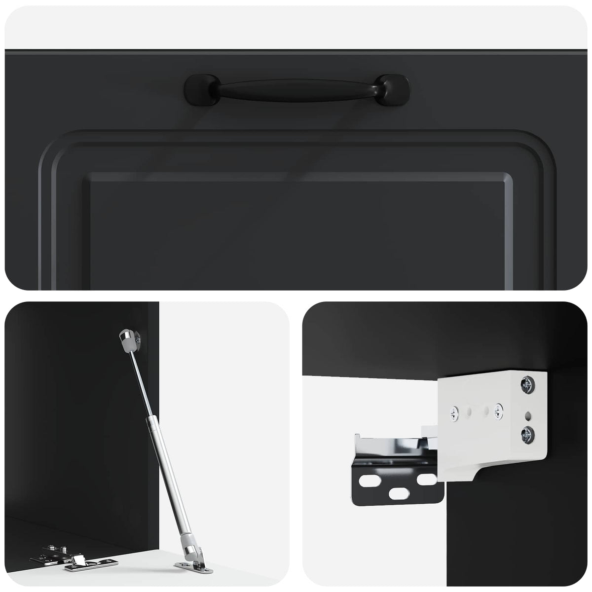 Wandmontierter TV-Schrank Schwarz 78,5 x 41 x 30 cm