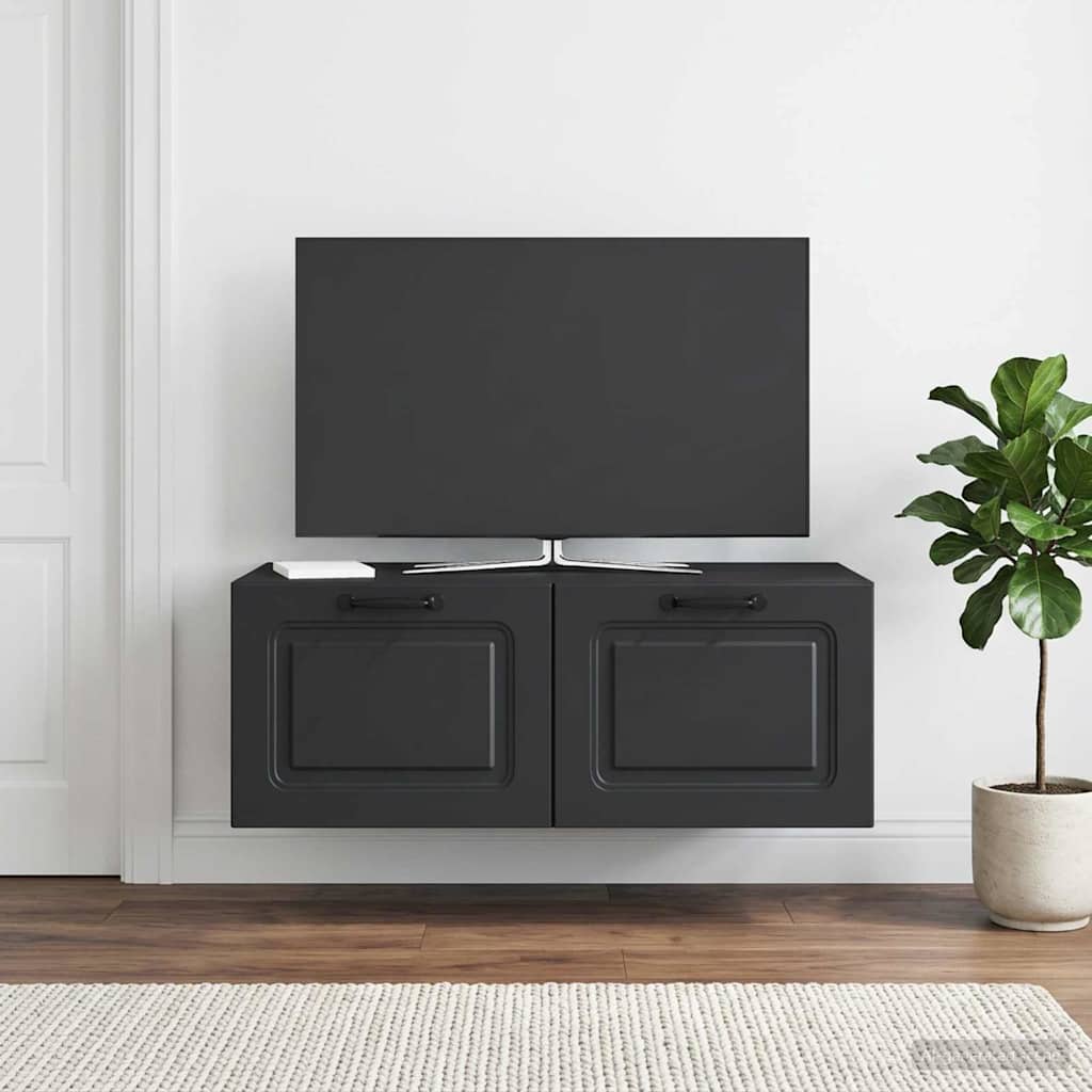 Wandmontierter TV-Schrank Schwarz 78,5 x 41 x 30 cm
