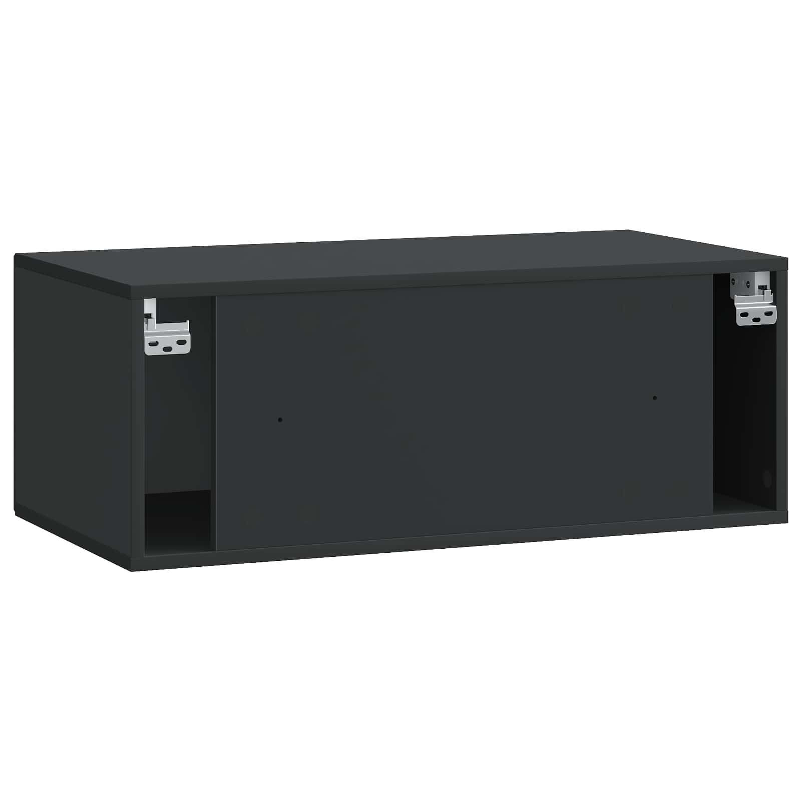 Wandmontierter TV-Schrank Schwarz 78,5 x 41 x 30 cm
