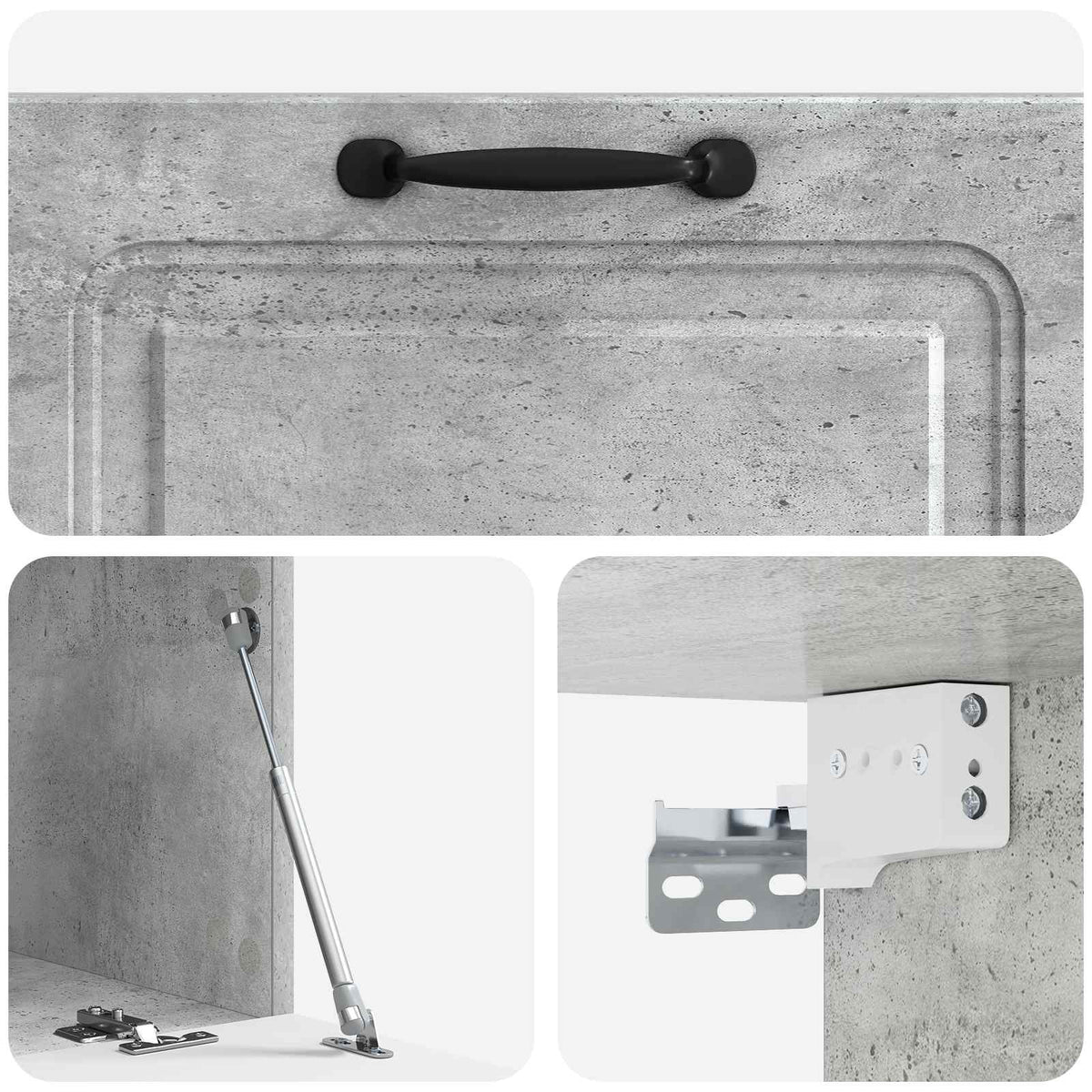 Wandmontierter TV-Schrank Betongrau 78,5 x 41 x 30 cm