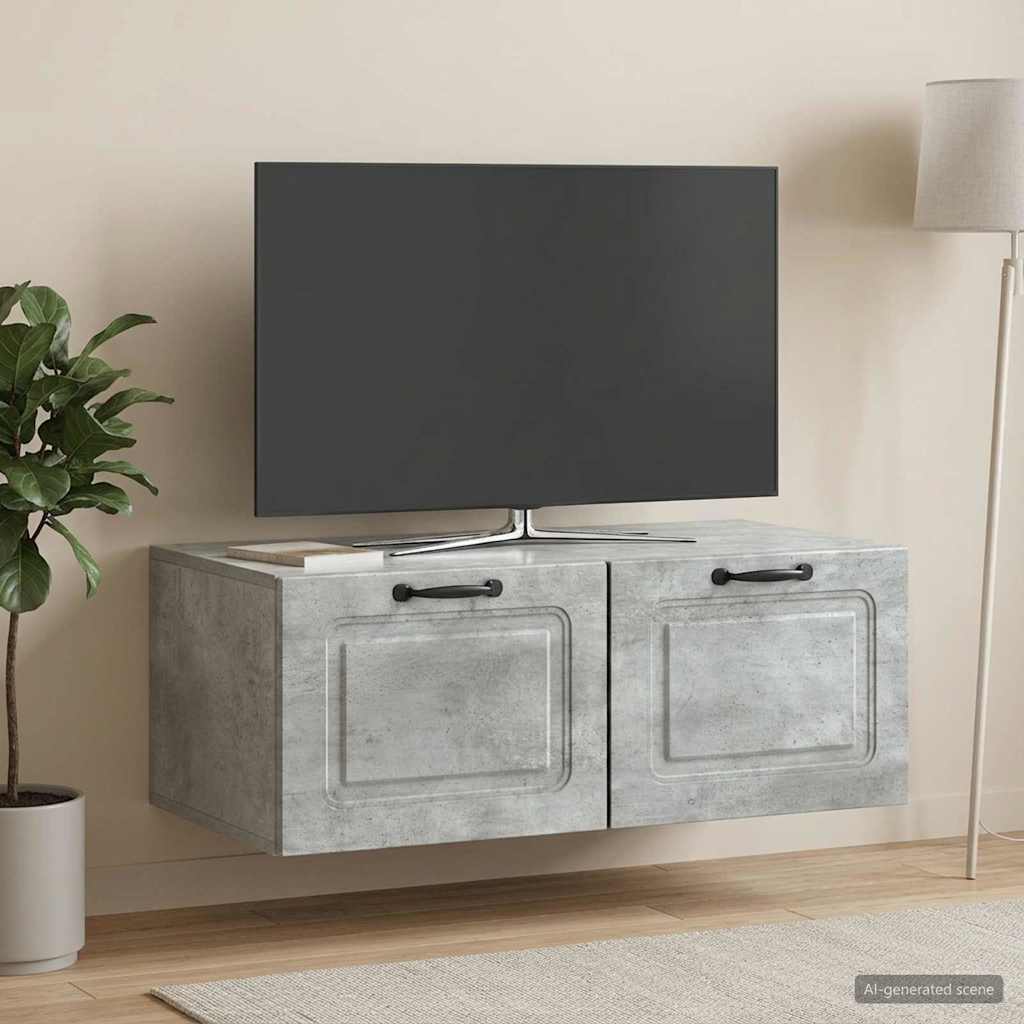 Wandmontierter TV-Schrank Betongrau 78,5 x 41 x 30 cm