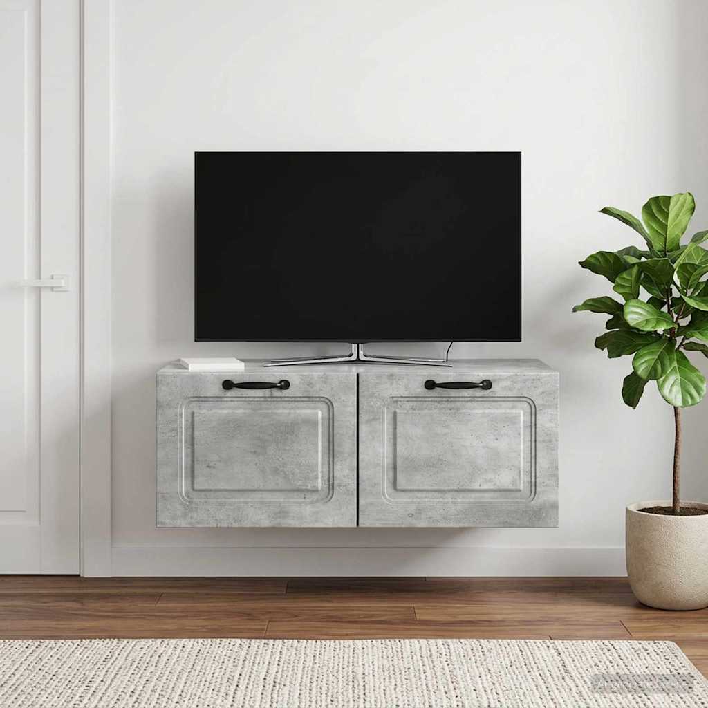 Wandmontierter TV-Schrank Betongrau 78,5 x 41 x 30 cm