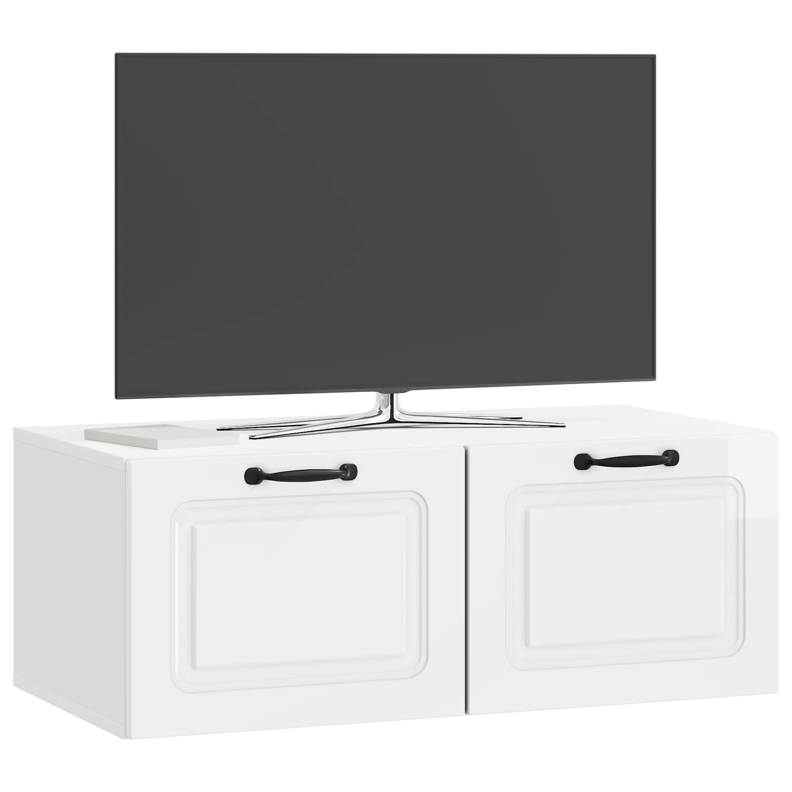 Wandmontierter TV-Schrank Hochglanz Weiß 78,5 x 41 x 30 cm