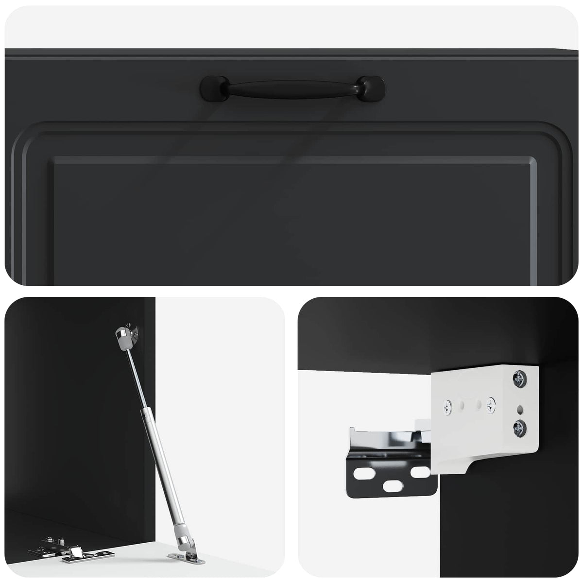 Wandmontierter TV-Schrank Schwarz 98 x 41 x 30 cm Holzwerkstoff