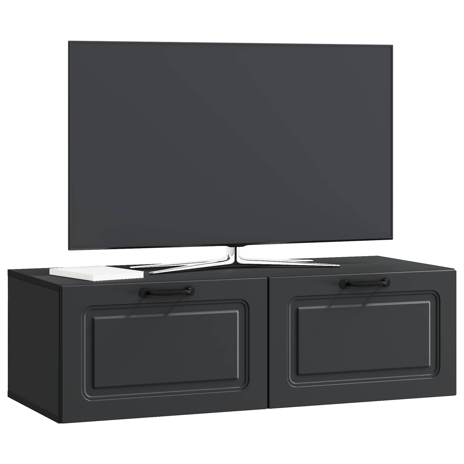 Wandmontierter TV-Schrank Schwarz 98 x 41 x 30 cm Holzwerkstoff