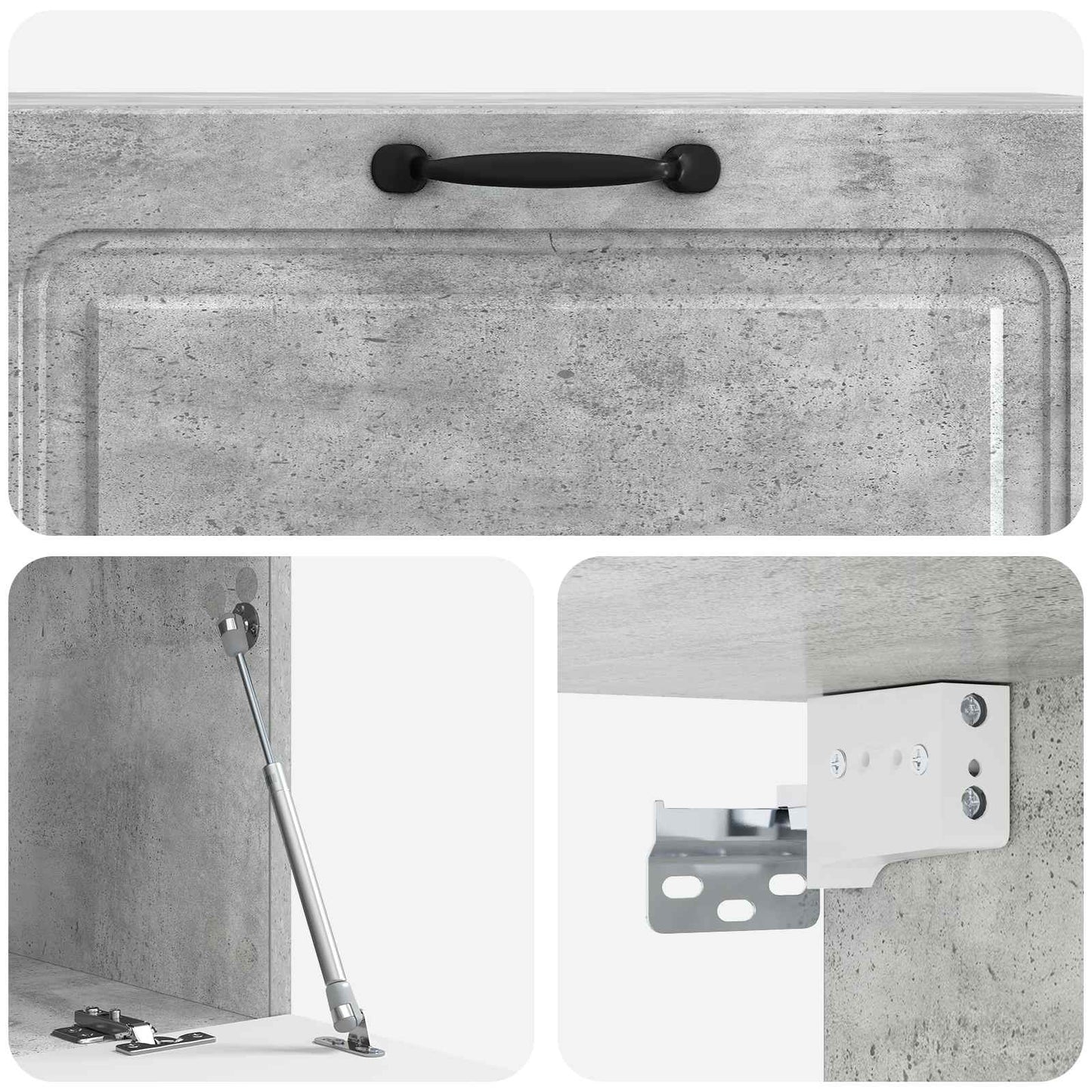 Wandmontierter TV-Schrank Betongrau 98 x 41 x 30 cm