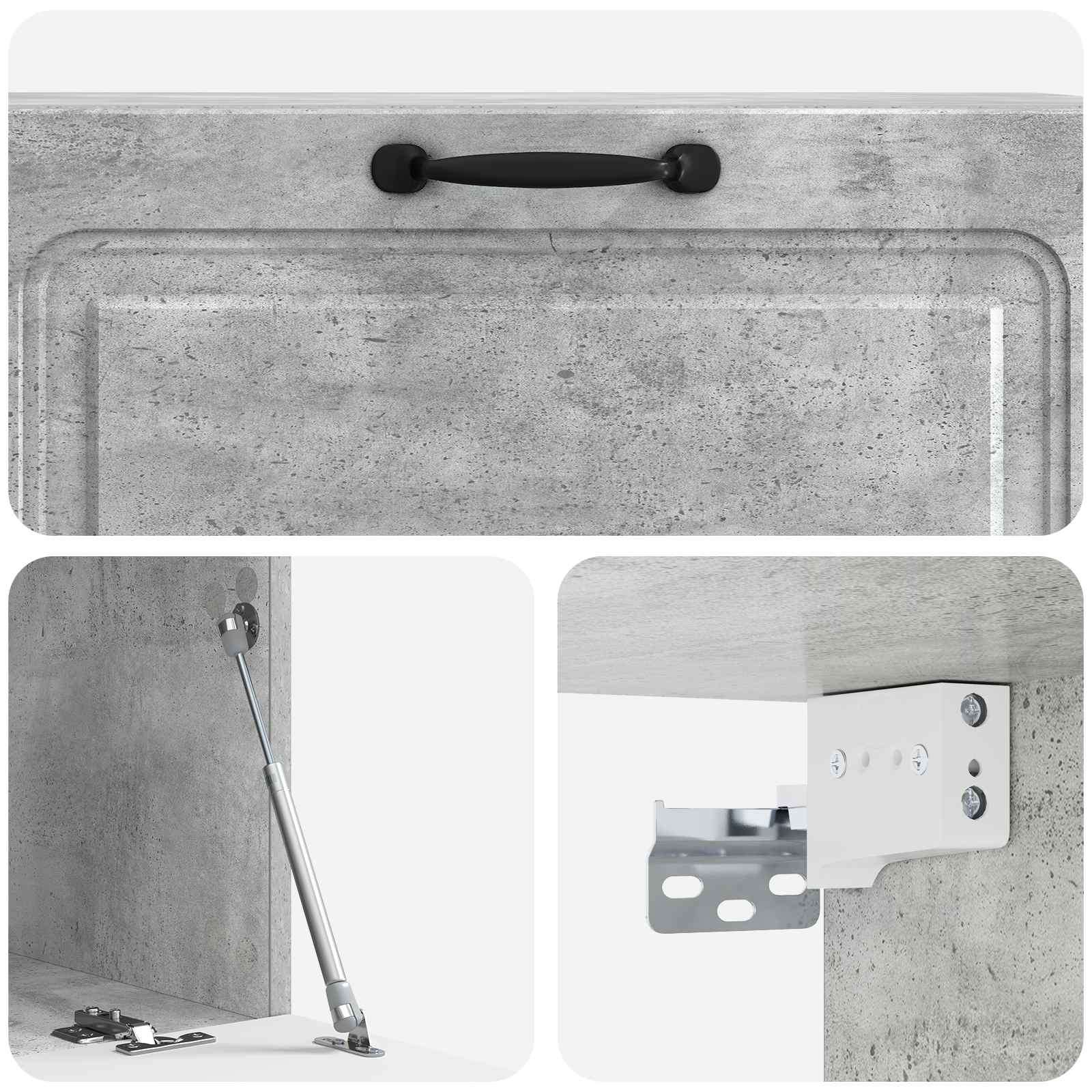Wandmontierter TV-Schrank Betongrau 98 x 41 x 30 cm